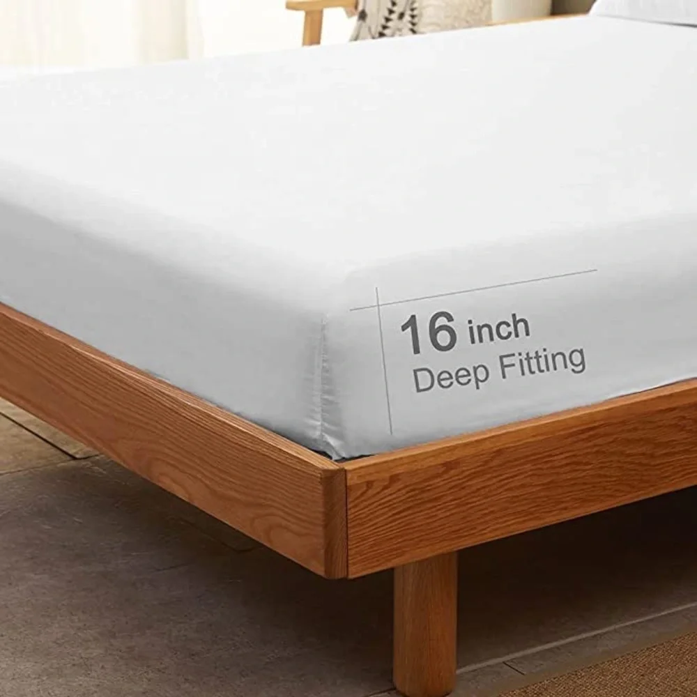 Bed Sheet Set (White, Full) - Picture 7 of 13